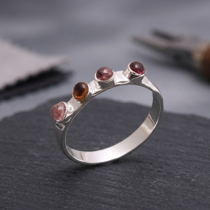 Well <b>Crafted</b> 925 Sterling Silver Handmade Tourmaline Gemstone Rings for Wedding Birthday Party Bezel Setting Third Party - Product Image 3