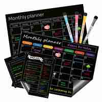Tableau magnétique portable effaçable à sec et tableau noir UCI Modern Black pour les chambres d'enfants, usage domestique, liste de choses à faire, planificateur