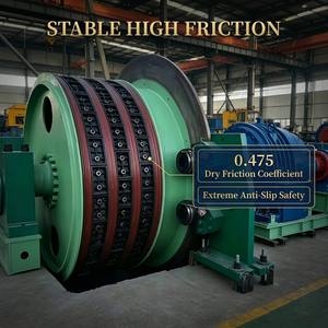Revêtement de friction pour palan minier en polymère avec coefficient de friction de 0,475 pour palan Koepe, bloc de friction à faible taux d'usure de 0,05 - Product Image 2