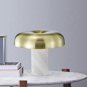 Lampe de Table en forme de champignon doré, <span class=keywords><strong>Jazz</strong></span>, base en marbre blanc, éclairage de bureau moderne JY6130 - Product Image 5