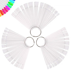 50 pièces de bâtonnets transparents en forme d'éventail pour échantillon de couleur d'ongles, présentoir de vernis à ongles pour la pratique des faux ongles - Product Image 3