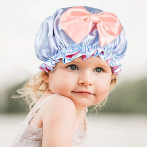 Gorro <span class=keywords><strong>de</strong></span> Dormir Suave <span class=keywords><strong>para</strong></span> Bebés Niñas, Gorro <span class=keywords><strong>de</strong></span> Satén Reversible <span class=keywords><strong>de</strong></span> Doble Capa, Lindo Gorro <span class=keywords><strong>de</strong></span> Dormir <span class=keywords><strong>para</strong></span> Niños con Lazo, Venta al Por Mayor - Product Image 3