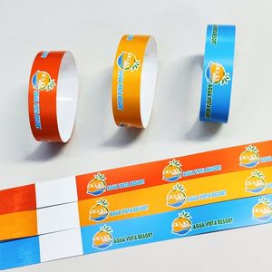 Pulsera de Seguridad Personalizada de Papel Sintético Tyvek, Resistente al Agua, a los Rayos UV y a Desgarros, con Código de Barras y Código de Identificación para Admisión a Festivales - Product Image 1