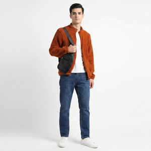 Chaqueta Sherpa Elegante para Hombre para Invierno, Logotipo Personalizado Impreso, Hecha de Tela Vaquera de Piel de Oveja Cálida - Product Image 1