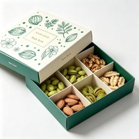 Boîte d'emballage en carton blanc écologique en gros pour sushis, snacks, noix, chocolat, de haute qualité, avec encre de soja