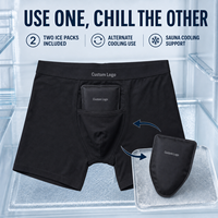Sous-vêtements rafraîchissants pour hommes OEM ODM avec poche frontale facile d'accès, 2 packs de gel réutilisables, sauna, boxers confortables extensibles dans les 4 sens