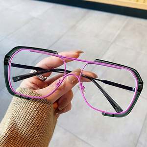 Lunettes de soleil carrées polygonales vintage tendance 2022, montures de lunettes surdimensionnées en alliage transparent pour femmes - Product Image 3