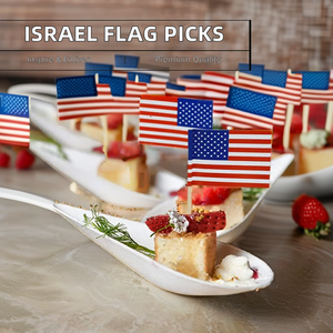 Palillos de Madera Desechables Personalizados de Alta Calidad con la Bandera de Israel, Ecológicos, para Decoración de Comida en Fiestas, de Zhejiang Mircoeco - Product Image 6