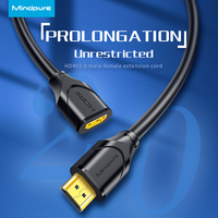 Cable de Extensión HDMI 2.0 Mindpure 4K Macho a Hembra, Extensor HDMI de Alta Velocidad de 18 Gbps para PS5, Switch, TV Stick de Pared