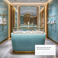 Vitrine de présentation de bijoux en verre écologique GZowin avec éclairage LED pour comptoir de magasin moderne ou vitrine murale