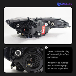 ไฟหน้า AKD สำหรับ Honda <span class=keywords><strong>Jazz</strong></span> ไฟหน้า LED 2014-2019พอดีกับ DRL สัญญาณไฟเลี้ยวสูงเลนส์โปรเจคเตอร์แองเจิลอาย - Product Image 4