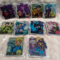 Vente en gros Populaire Mingshe Aimants de réfrigérateur Pokémon Mini briques de cristal carrées Jouet enfant Gengar Étui en PVC pour peluches Cartes à collectionner