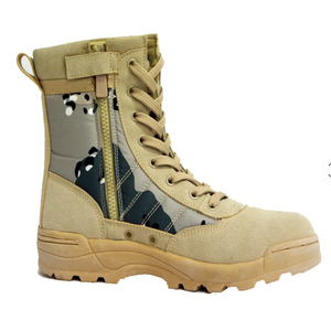 Bottes tactiques hautes en daim imperméable, camouflage désert 6 couleurs SF12 703, couleur kaki, lacets, toutes saisons, chaussures de plein air pour hommes - Product Image 5
