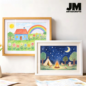 Cornice Magnetica in MDF per Opere d'Arte dei Bambini, Espositore per Arte Infantile A4 Personalizzabile, Nero e Bianco, Regalo per Casa - Product Image 3