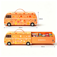 Boîte cadeau en papier personnalisée en forme de voiture avec poignée, boîte d'emballage en carton portable créative en forme d'autobus pour les enfants, chocolat, bonbons, en-cas