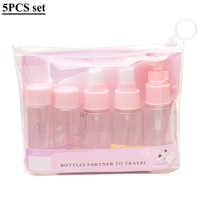 Botol Kosmetik Mini Grosir 30ml 50ml Set 3 Pcs, Perlengkapan Perjalanan Portabel Dikemas dalam Tas Penyimpanan EVA Pelindung
