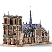 Piececool-rompecabezas 3D de la catedral de NOTRE DAME para adultos, juguete educativo, rompecabezas de Metal
