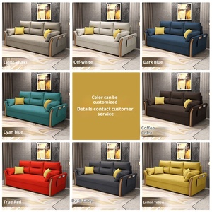 Divano Letto Pieghevole con Doppio Cuscino e Schienale per Piccoli Soggiorni, Facilmente Convertibile in Poltrona Letto - Product Image 4