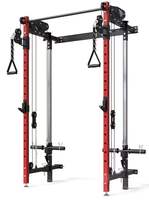 Rack de fitness mural pliable multifonctionnel avec système de câbles doubles pour entraînement des triceps, squat, press à la main libre et tirage haut