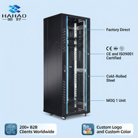 Armoire réseau murale 18U 19 pouces, rack de serveur, boîtier en acier IP54, porte en verre noir, gestion des câbles, salle de données