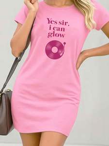 Vestido Camiseta Estampado para Mujer Talla Grande XL, Spandex/Poliéster, Casual, Elegante, Cintura Elástica, Transpirable, Ecológico - Product Image 6