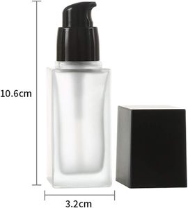 Wholesale 20ml 30ml 50ml Empty Square Cosmetic Packaging Frosted Liquid Foundation Glass Bottle with Matte Cap - Product Image 3