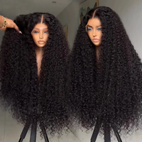 Perruque Vierge Crépue Bouclée Couleur Naturelle, Perruque Frontale 13x4 HD en Dentelle de Cheveux Humains pour Femmes Noires, Pré-Épilée, Double Tirage, Vente en Gros
