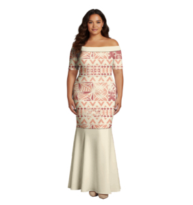 Robe sirène moulante Tapa <span class=keywords><strong>Melanesia</strong></span> Design, robe hawaïenne pour femmes, robe polynésienne samoane, vêtements pour femmes grandes tailles, robes personnalisées - Product Image 2