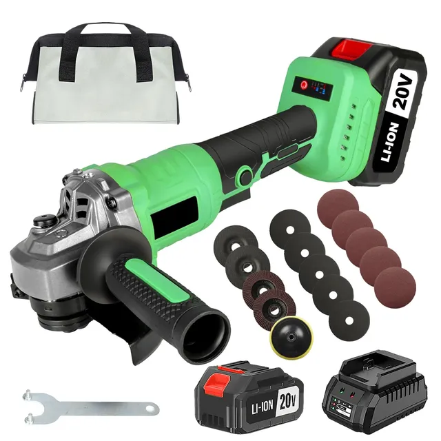 20V Cordless Angle Grinder with Brushless Motor Industrial/DIY Electric Power Tools Grinding Battery Source Grinding Disc Wheel