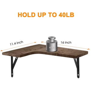 <span class=keywords><strong>Angolo</strong></span> creativo scaffali galleggianti a parete in legno <span class=keywords><strong>rustico</strong></span> parete di stoccaggio ripiano galleggiante per camera da letto - Product Image 2