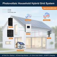 5KW 10KW 15KW 20KW Hybrid-Solarstromsystem Komplettset mit Lithium-Batterieboxen, Gestellen, Zellen und MPPT für Wohnhäuser CE
