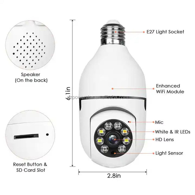 Home Security HD Night Vision AI Camera with 360 Pan/Tilt View Two-way Audio Remote Control Via Mobile App WiFi Cloud Storage