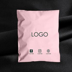 Custom Logo Printed Biodegradable Waterproof Eco-Friendly Pink Poly <b>Compostable</b> Self-adhesive Custom Size Shipping Mailers Shoes - Product Image 1