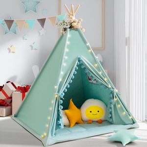 Tente <span class=keywords><strong>tipi</strong></span> pliable en toile de coton naturel pour enfants, cadeau pour enfants - Product Image 1