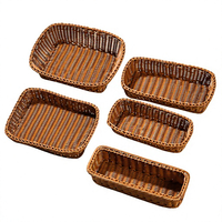 Boîte de rangement pour fruits et en-cas écologiques personnalisée, plateau de service rectangulaire, panier en plastique tressé multifonction