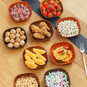 Hot Sale Plastic Square <strong>Wood</strong> Home Tray Fruit Nut <strong>Plate</strong> - Product Image 2