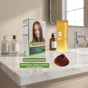 Set de Coloración Permanente para el Cabello Líquido Sleccion Plus 7.44 Unisex Blanco - Product Image 2