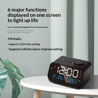 Meistverkaufter Multifunktionaler Elektronischer Temperatur- und Feuchtigkeitsmesser LED-Ladealarmuhr Ewiger Kalender FM-Radio Sprachsteuerung