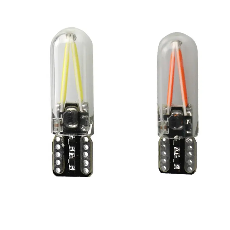 Bombilla LED COB T10 W5W para coche, luz pequeña DRL para matrícula, ancho