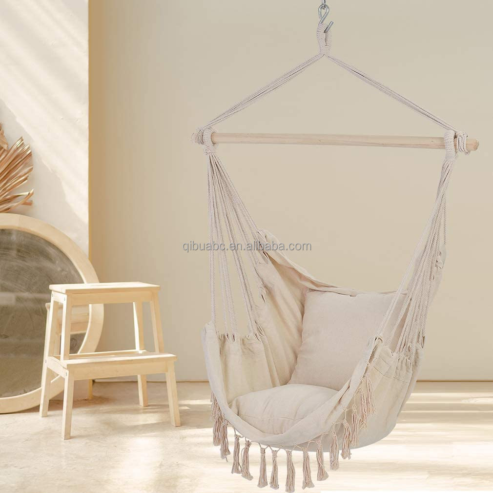 QIBU макраме качели стул с гамак для животных крепкий хлопок холст висит гамак стул