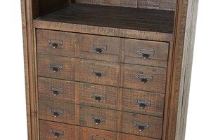 MRS <strong>WOODS</strong> Hot Selling Vintage Style Metal and <strong>Solid</strong> <strong>Wood</strong> <strong>Bookcase</strong> With Iron Base for Living Room - Product Image 6