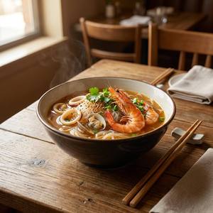 Mix per Zuppa di Riso con Frutti di Mare Surgelati |   Gamberetti, Calamari, Vongole e Pesci Surgelati IQF |   Pasto Istantaneo di Noodles Asiatici Pronto da Cuocere, Vendita all'Ingrosso - Product Image 2