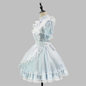 Lolita Maid Outfit Light Blue Dress With Lace Ruffles For Cosplay Princess Costume Spring 2026 - Product Image 2