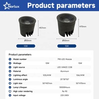 Module de downlight LED COB MR16 encastré en aluminium 10W 15W pour éclairage intérieur de salon, directement de l'usine