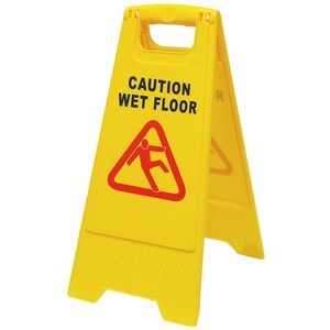 Panneau de signalisation personnalisé en plastique jaune, panneau de précaution, panneau d'avertissement sol mouillé - Product Image 1