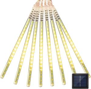 REEHAND Guirlande Lumineuse <span class=keywords><strong>Solaire</strong></span> 8 Tubes 288 LED Effet Pluie de Météores IP65 Dimmable 7,2 m pour Jardin, <span class=keywords><strong>Terrasse</strong></span>, Mariages et Fêtes, Éclairage Extérieur - Product Image 4