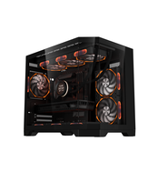 Nuevo Modelo de Caja de Ordenador para Juegos con Doble Cara de Cristal Transparente en Forma de U, Torre MATX de Gran Capacidad, Chasis para Esports