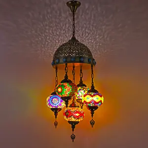 Lampu gantung kustom mosaik buatan tangan gaya Bohemian gaya Turki desain baru