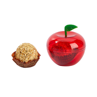 Mignon Fruit En Forme De 6cm/10cm Pomme Boîte En Plastique Mini Chocolat Creative Emballage Boîte Dessin Animé Pomme En Forme De Bonbons Boîte