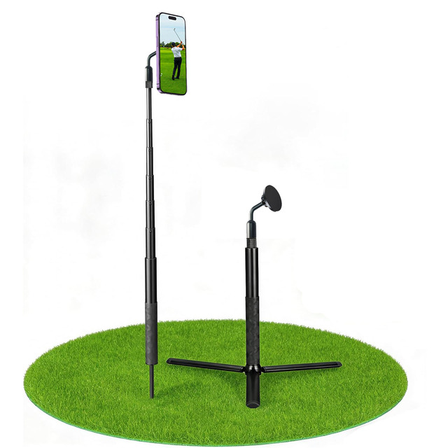 Golf Swing Training Recording Spike Magnetic Phone Mount Holder Golf Tripod Monopod for iPhone 17 16 15 Mag Cases Camera